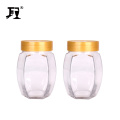 500g Hexagonal honey glass container glass honey jar with plastic lid